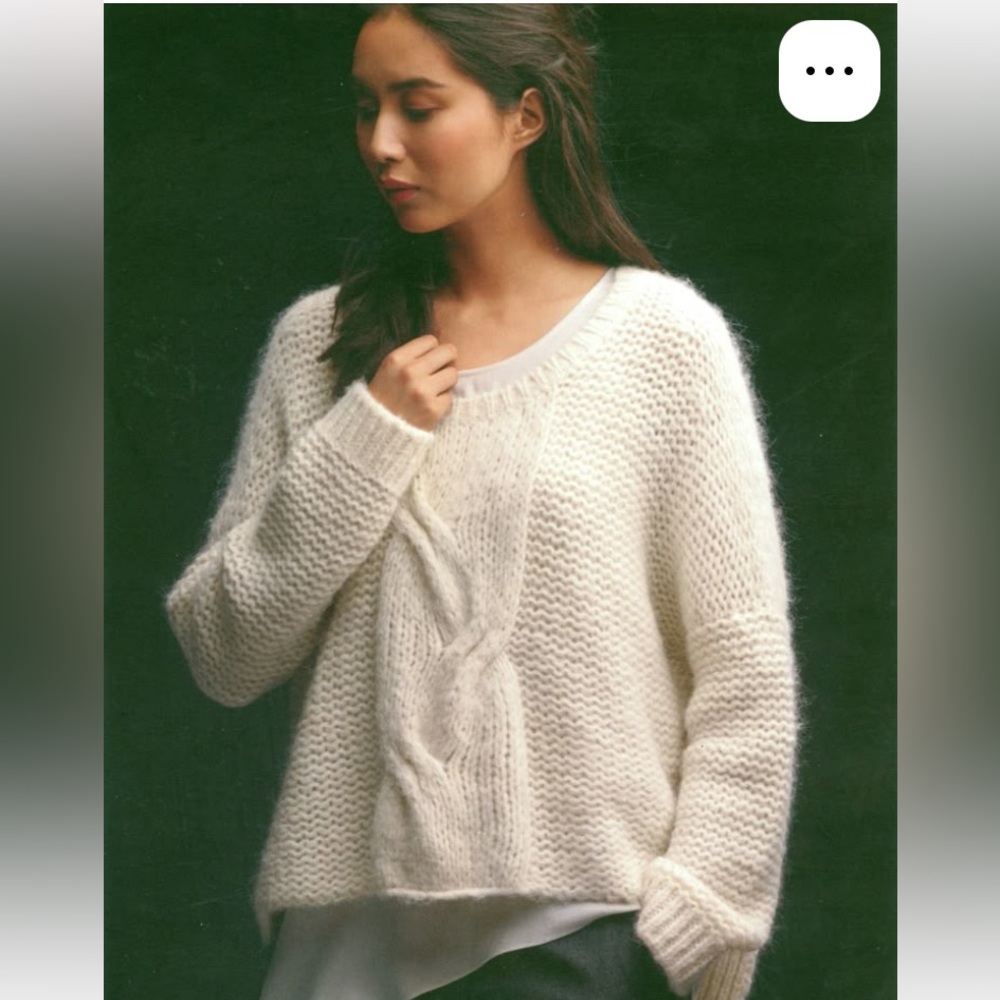 Eileen Fisher Project Alpaca Oversize Fisherman Sweater Jumper Sz M Top Winter